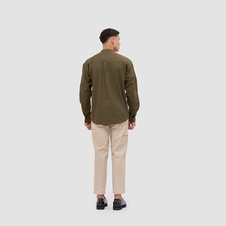 BRODO - Broshirt Halfbutton Long Olive