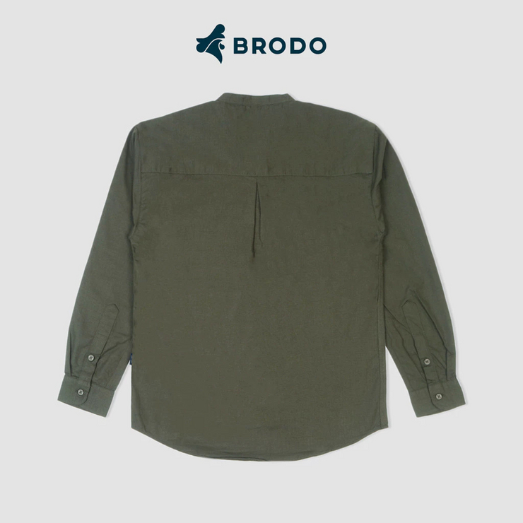 BRODO - Broshirt Halfbutton Long Olive