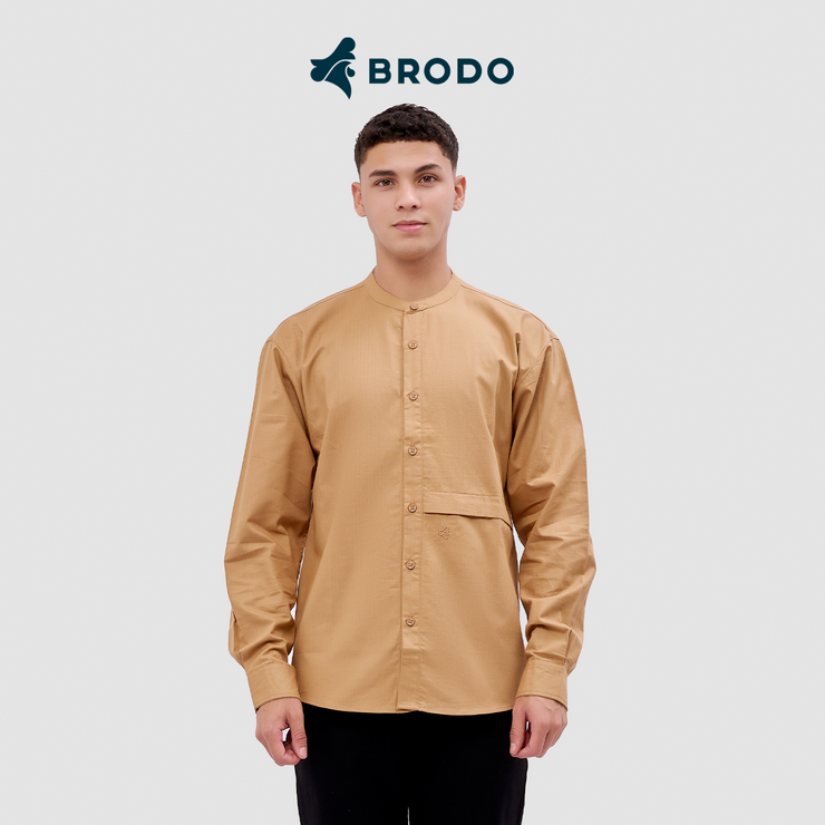 BRODO - Broshirt Camicia Long Khaki