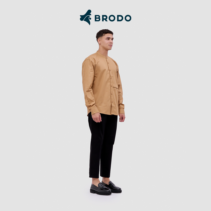 BRODO - Broshirt Camicia Long Khaki