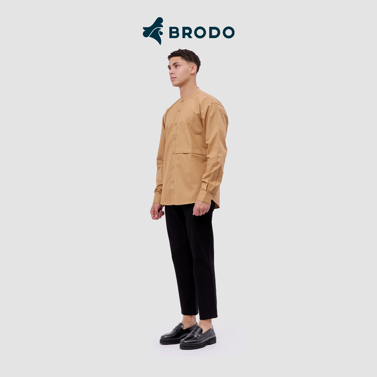 BRODO - Broshirt Camicia Long Khaki