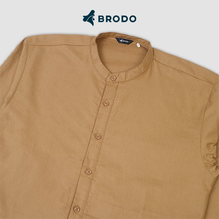 BRODO - Broshirt Camicia Long Khaki