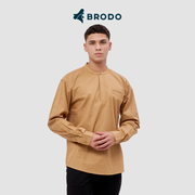 BRODO - Broshirt Halfbutton Long Khaki