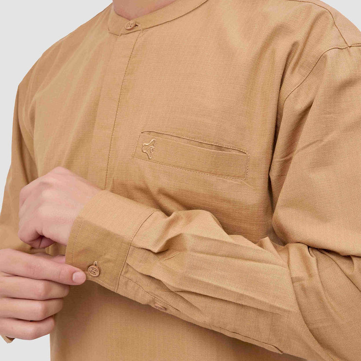 BRODO - Broshirt Halfbutton Long Khaki