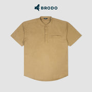 BRODO - Broshirt Halfbutton Short Khaki