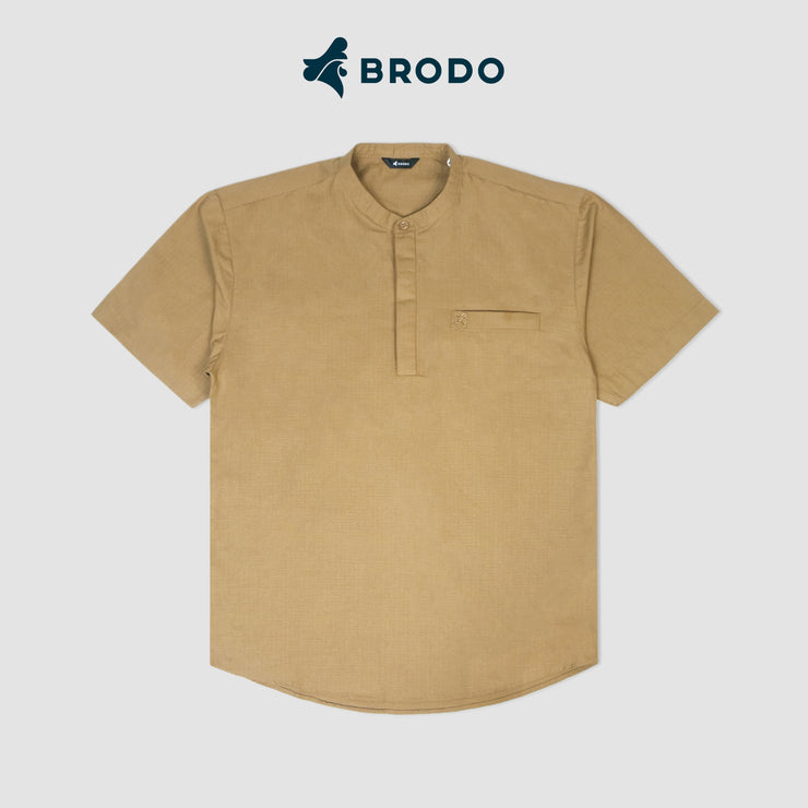 BRODO - Broshirt Halfbutton Short Khaki