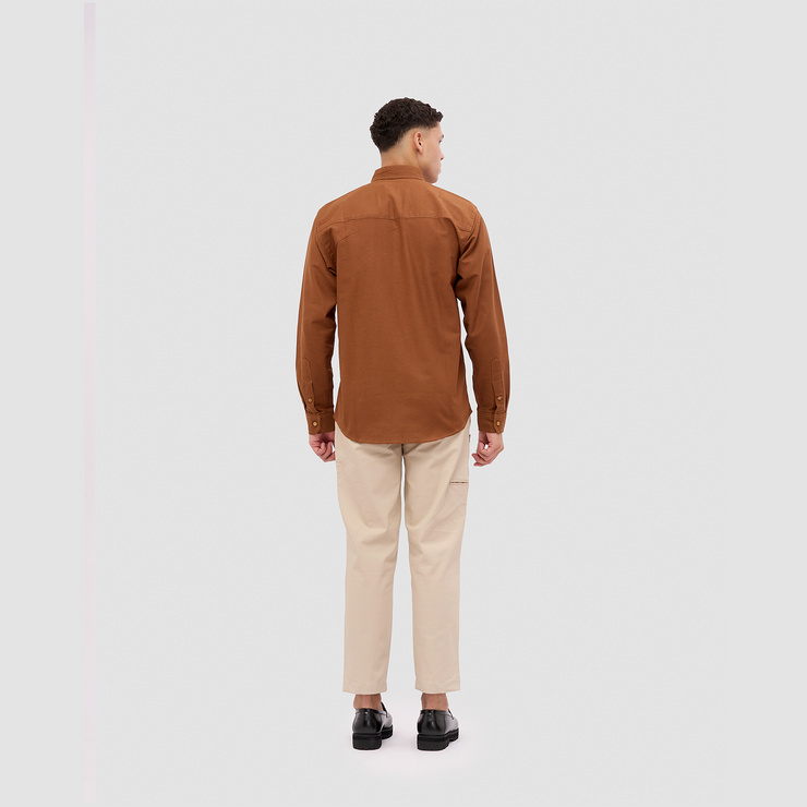 BRODO - Kemeja Pria Broshirt Long Brown