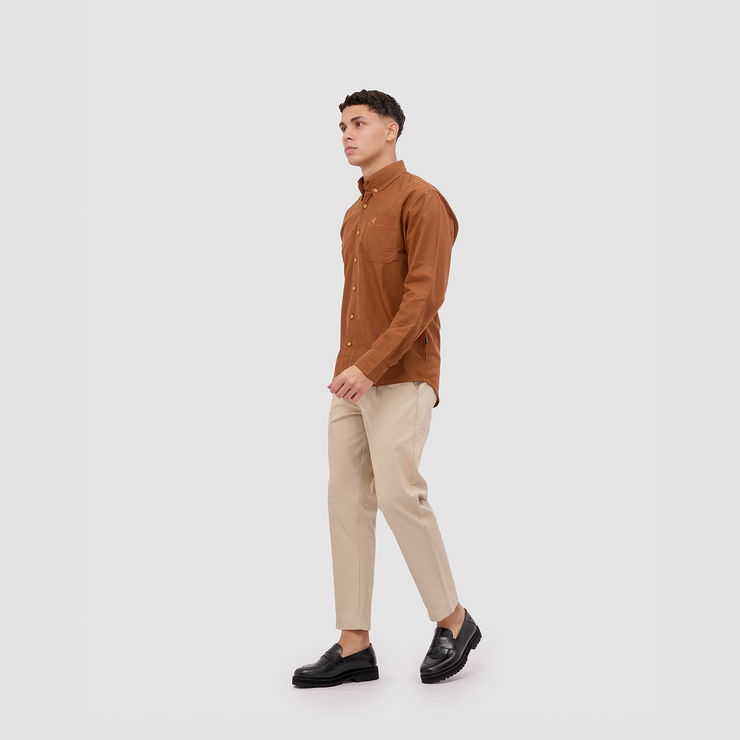 BRODO - Kemeja Pria Broshirt Long Brown