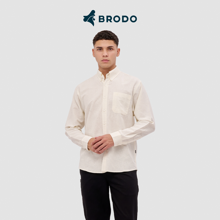 BRODO - Kemeja Pria Broshirt Long Off White