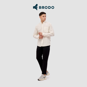 BRODO - Kemeja Pria Broshirt Long Off White