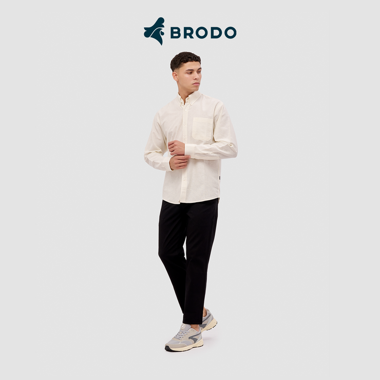 BRODO - Kemeja Pria Broshirt Long Off White