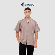 BRODO - Kemeja Pria Broshirt Short Grey