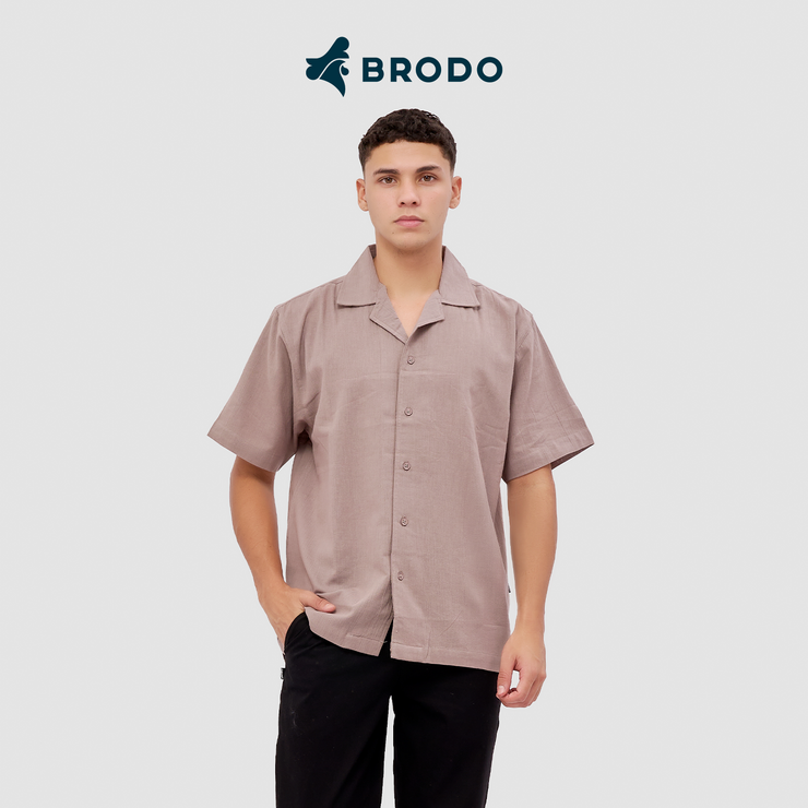 BRODO - Kemeja Pria Broshirt Short Grey