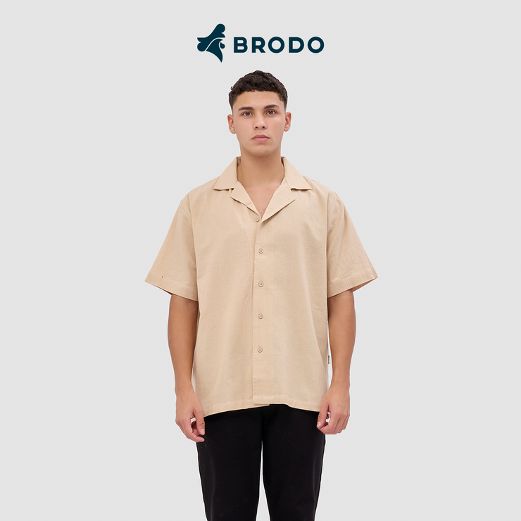 BRODO - Kemeja Pria Broshirt Short Khaki