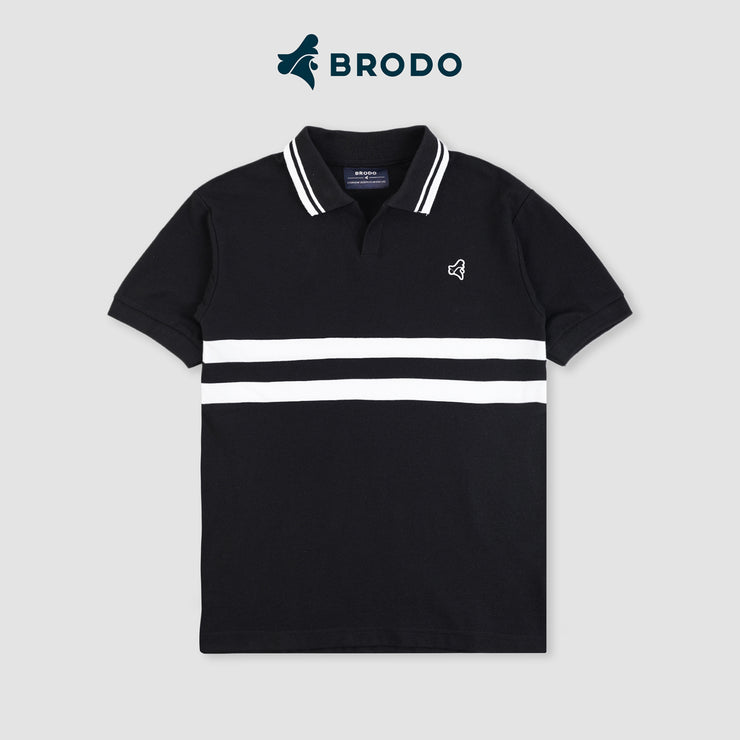 BRODO - Line Court Polo Short Black