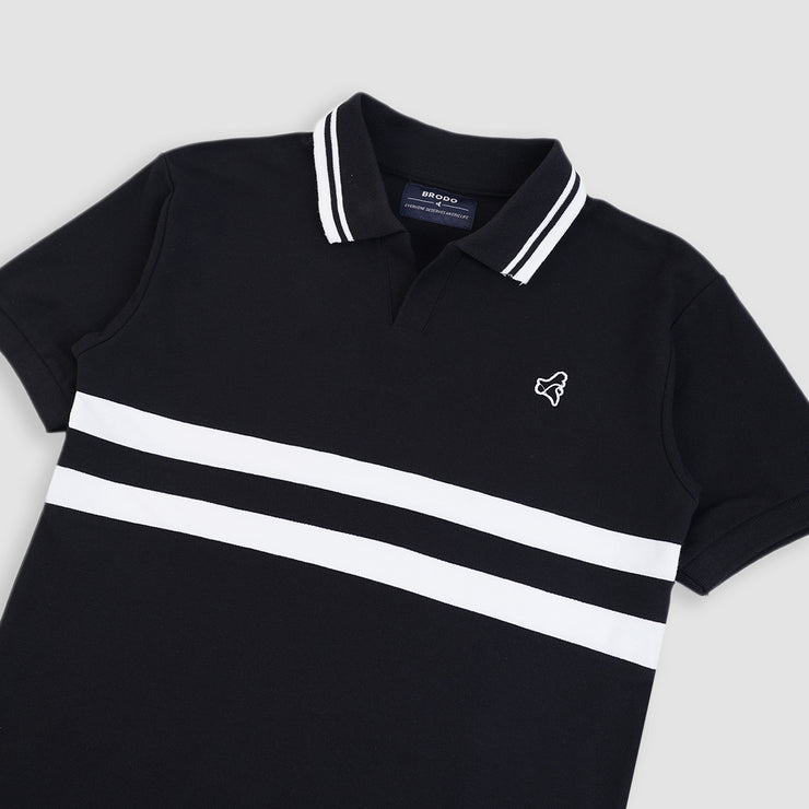BRODO - Line Court Polo Short Black