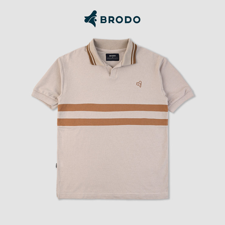 BRODO - Line Court Polo Short Beige
