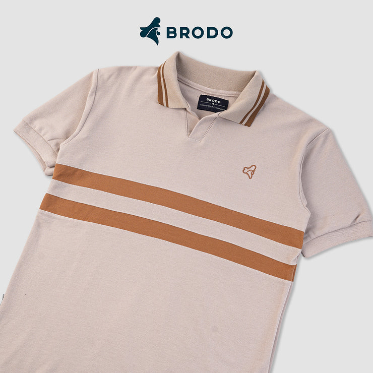 BRODO - Line Court Polo Short Beige