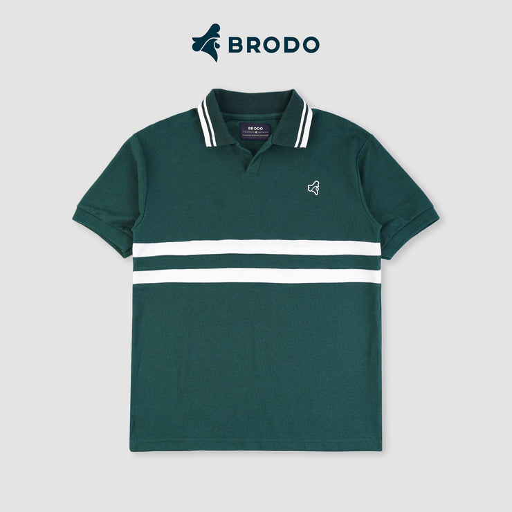 BRODO - Line Court Polo Short Olive