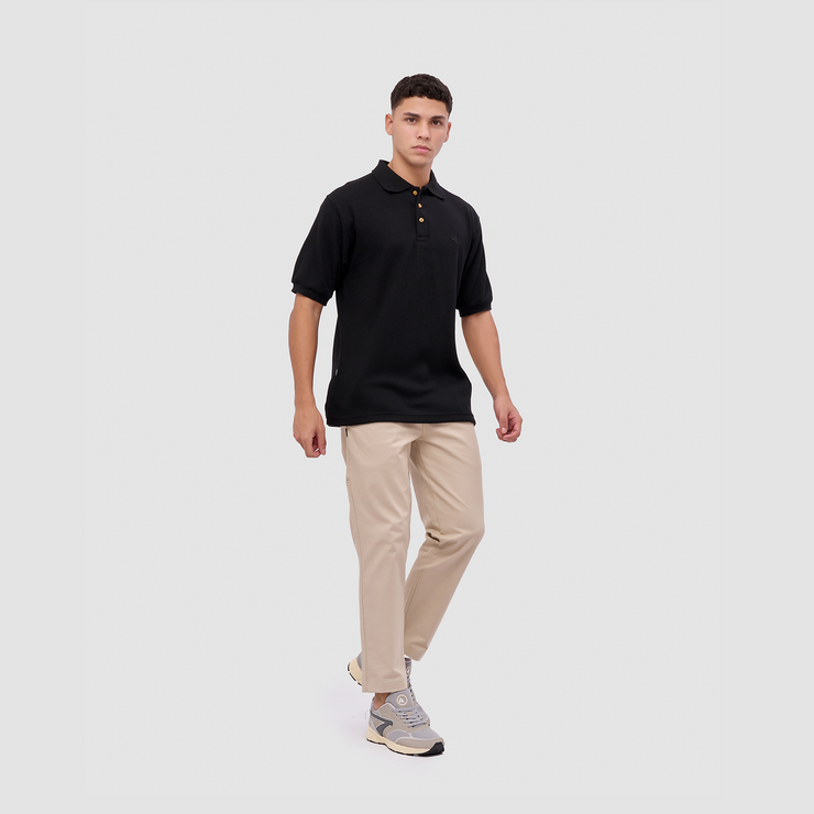 BRODO - Broshirt Polo Waffle Short Black
