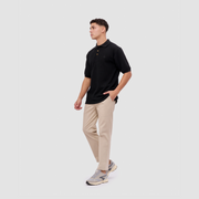 BRODO - Broshirt Polo Waffle Short Black
