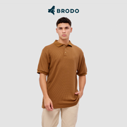 BRODO - Broshirt Polo Waffle Short Brown
