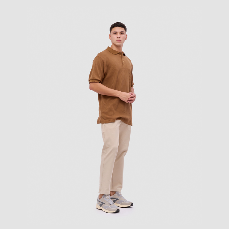 BRODO - Broshirt Polo Waffle Short Brown