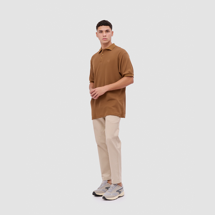 BRODO - Broshirt Polo Waffle Short Brown