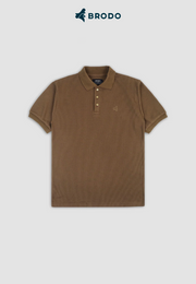 BRODO - Broshirt Polo Waffle Short Brown