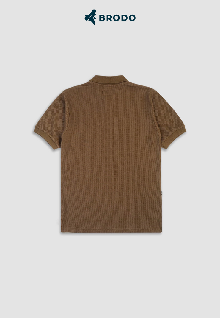 BRODO - Broshirt Polo Waffle Short Brown