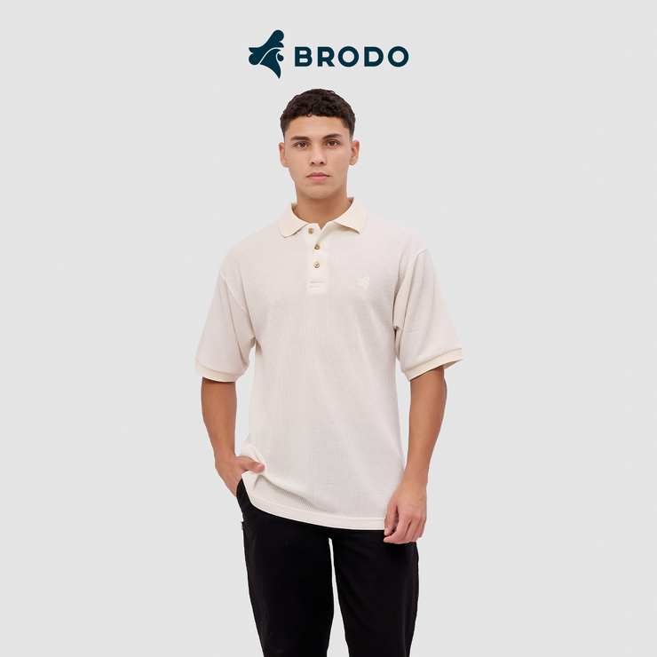 BRODO - Broshirt Polo Waffle Short Off White
