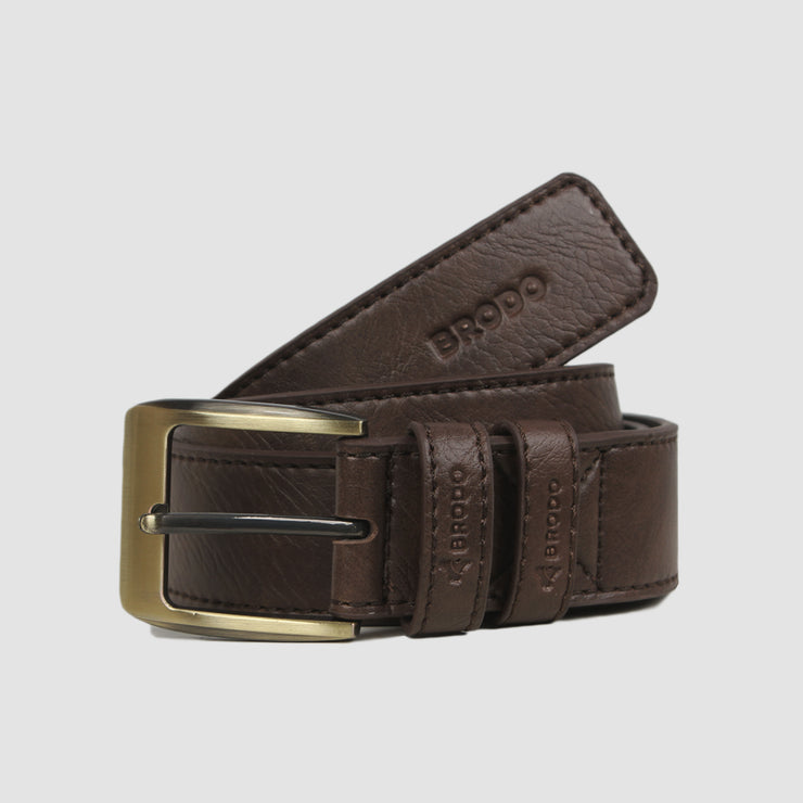 Brama Synthetic Leather Belt Dark Choco
