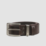 Hiaga Synthetic Leather Belt Dark Brown