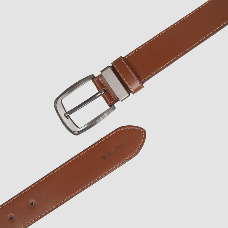 Rotary Synthetic Leather Belt Tan