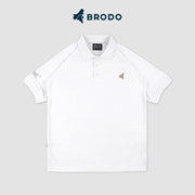 BRODO - Active Tecnico Polo Shirt White - Brown