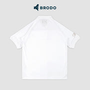 BRODO - Active Tecnico Polo Shirt White - Brown