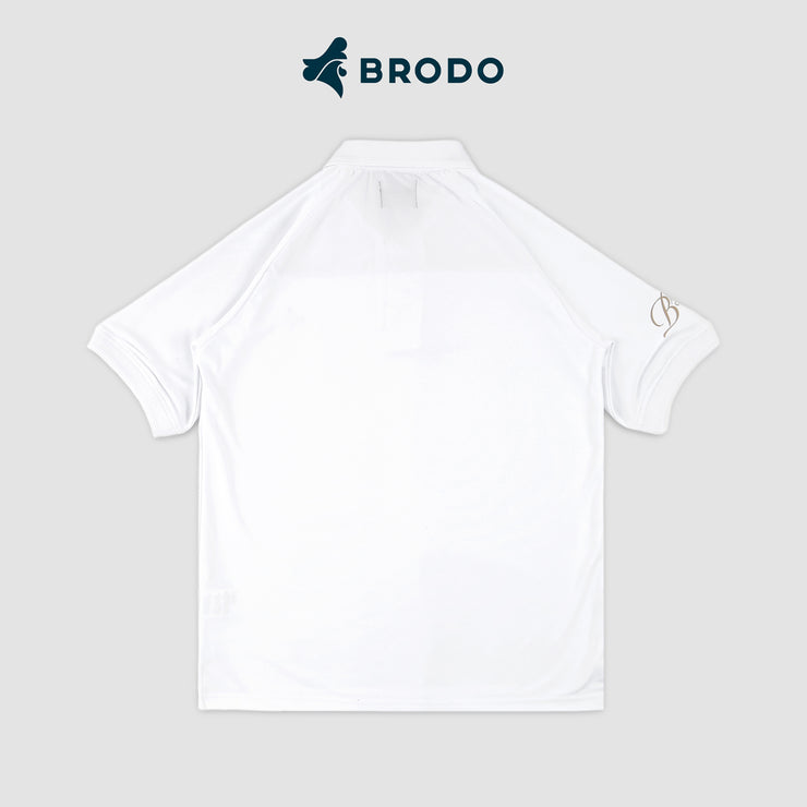 BRODO - Active Tecnico Polo Shirt White - Brown
