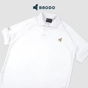 BRODO - Active Tecnico Polo Shirt White - Brown