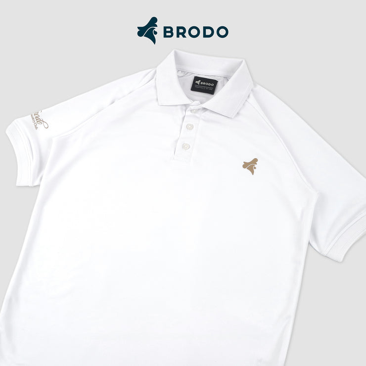 BRODO - Active Tecnico Polo Shirt White - Brown