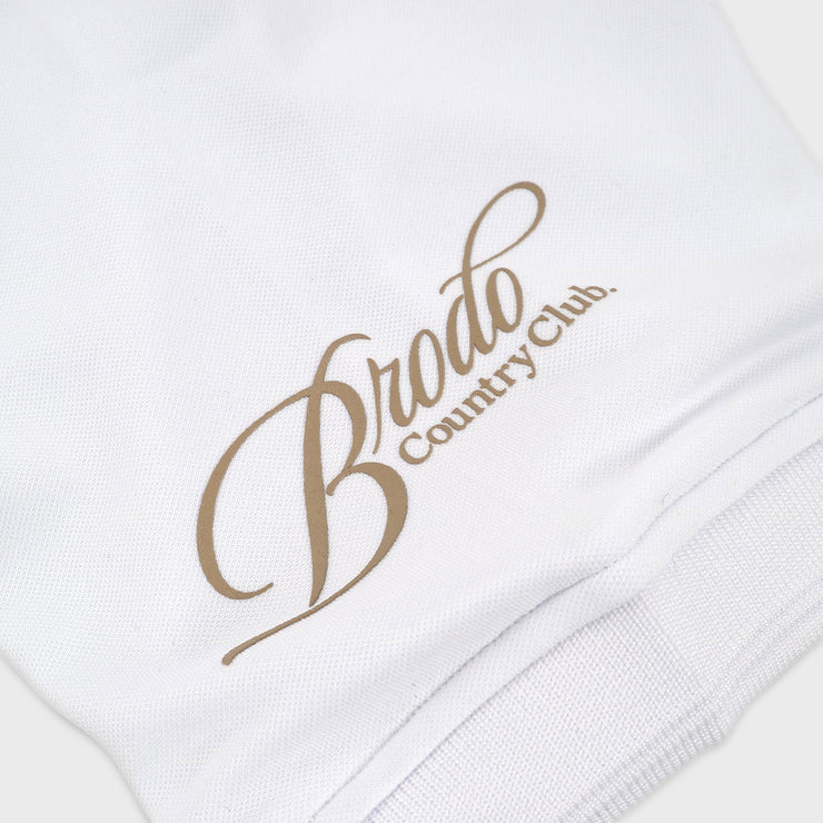 BRODO - Active Tecnico Polo Shirt White - Brown