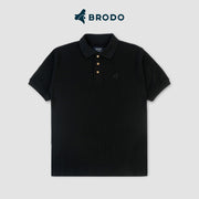 BRODO - Broshirt Polo Waffle Short Black