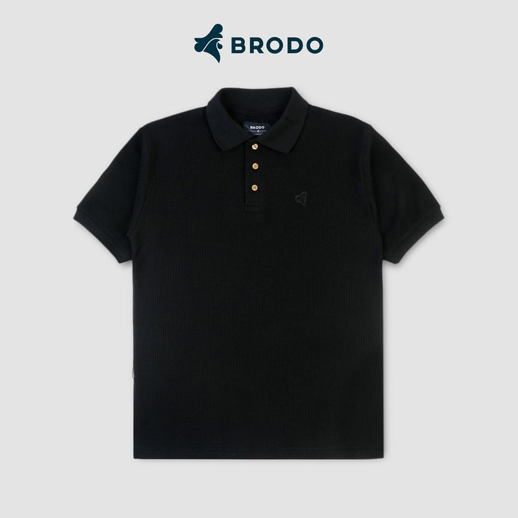 BRODO - Broshirt Polo Waffle Short Black