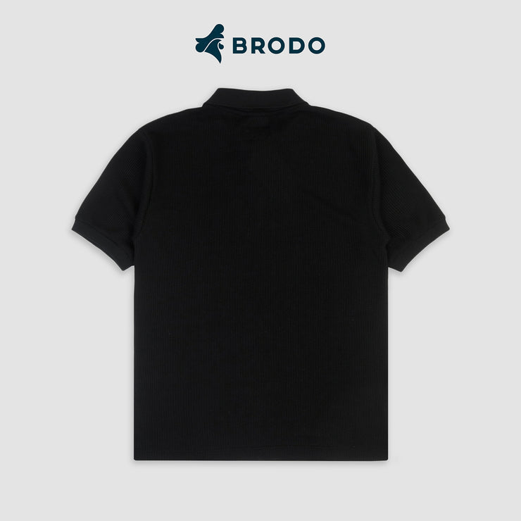 BRODO - Broshirt Polo Waffle Short Black