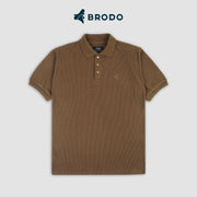 BRODO - Broshirt Polo Waffle Short Brown