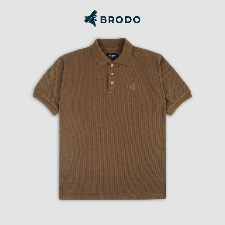 BRODO - Broshirt Polo Waffle Short Brown