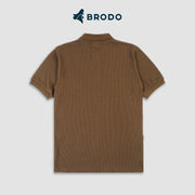 BRODO - Broshirt Polo Waffle Short Brown