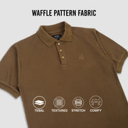 BRODO - Broshirt Polo Waffle Short Brown