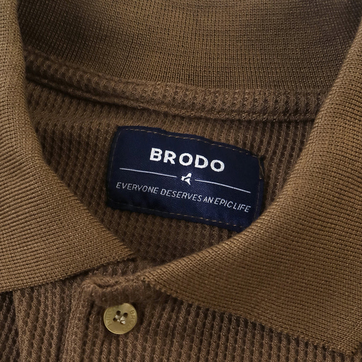 BRODO - Broshirt Polo Waffle Short Brown