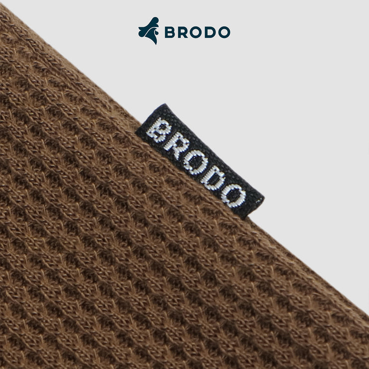BRODO - Broshirt Polo Waffle Short Brown