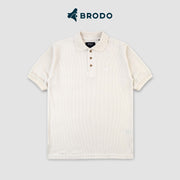 BRODO - Broshirt Polo Waffle Short Off White